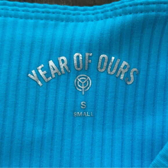 Year Of Ours Ribbed V Waist Biker Short in color Pisces Blue size Small - Picture 2 of 5